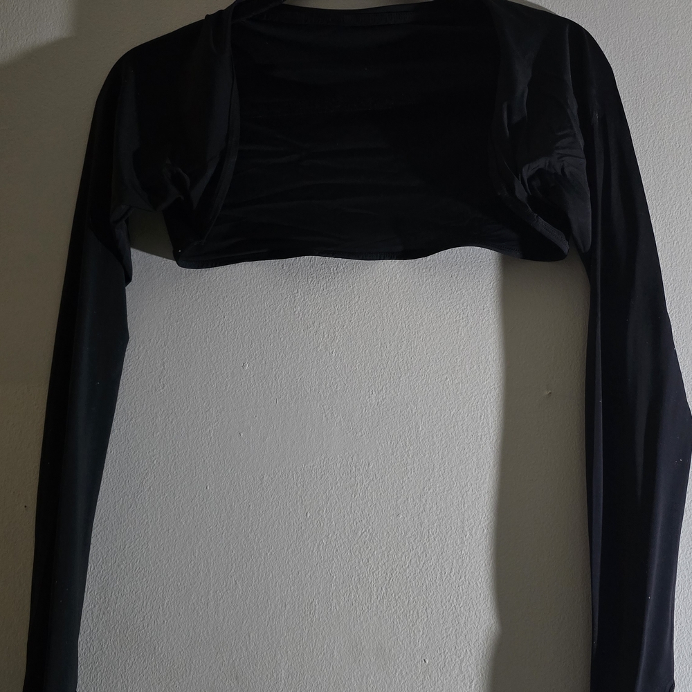 Elegant Black Workour Bolero Women's Top